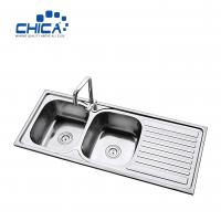 China Edge Technology Color Double Bowl Kitchen Sink Stainless Steel Apron Sink Press Kitchen Sink For Hotel factory
