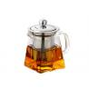China Borosilicate Square Shape Pyrex Glass Teapot With Infuser Strainer Handmade factory