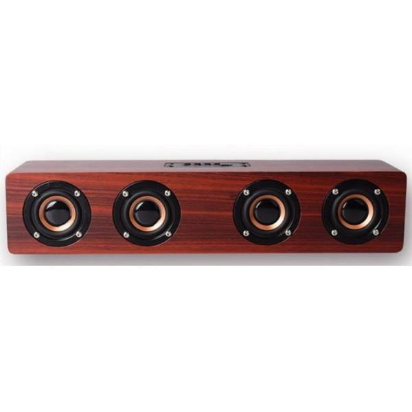Quality 4000mah Wooden Bluetooth Wireless HIFI Speaker Portable Music SoundBar AUX for sale