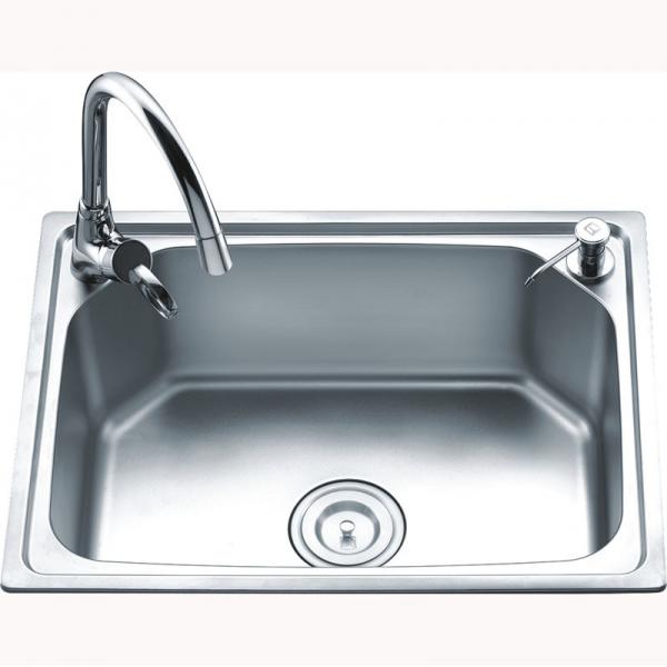 Quality Chromium Stainless Steel Single Bowl Sink With Drainboard Anti Corrosion for sale