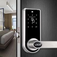 Quality Brushed Electroplated Zinc Alloy Half-Auto Touchscreen Smart Hotel Door Lock for sale