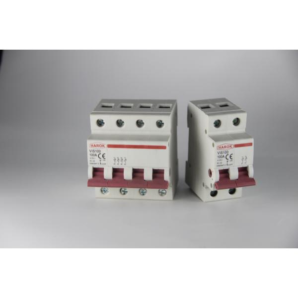 Quality HAROK 63 Amp 2 Pole Isolator Switch White Body With Red Knob Din Rail Products CE/RoHS Certified for sale