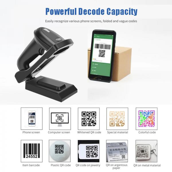 Quality Cordless CMOS QR Code Image Scanner 2600mAh Battery Barcode Scanner For Computer for sale