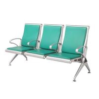 China Green PU Leather SS201 Steel Airport Chair / Salon Waiting Room Chairs factory