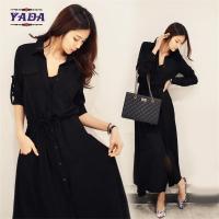 China New fashion korean design black shirt dresses ladies clothes dress 2017 for women factory