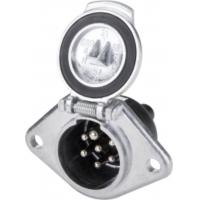 China Silver Trailer Wiring Plug Adapter Aluminum 7 Pin Round Trailer Plug factory