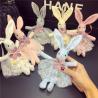China Rabbit Shape Plush Keychain Toys Pink / Blue Color Custom Size With Lace Skirt factory