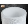 China Wavy Pattern Glossy White Fiberglass Floor Vases For Artificial Plants 3 Piece factory