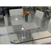 China Rectangle Glass Top Table Desk , Thick Glass Table Transparent for sale