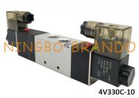 China AC220V DC24V 3/8&quot; Pneumatic Solenoid Valve 5/3 Way 4V330C-10 With Aluminum Body For Automation Machine factory