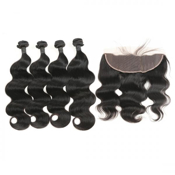 Quality Unprocessed Brazilian Remy Human Hair Extensions Body Weave Lace Frontal for sale