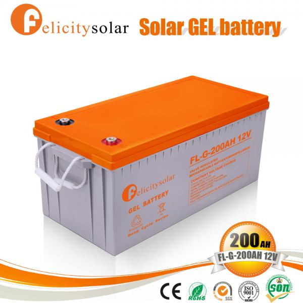 Quality Felicity Solar gel battery 12v 200ah solar battery batteries gel sealed lead acid for sale