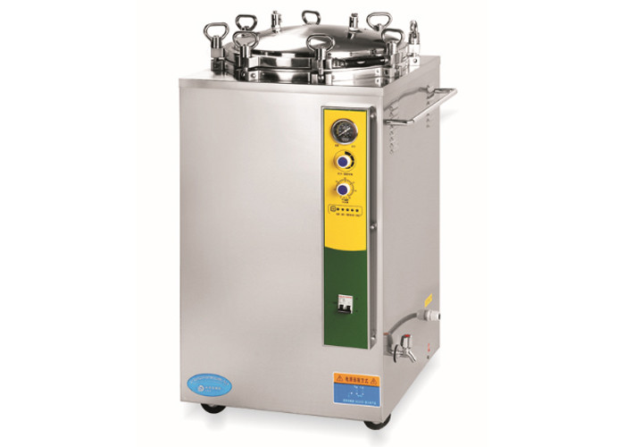 China Stainless Steel Vertical Autoclave Steam Sterilizer 35L - 150 L With Two Baskets factory