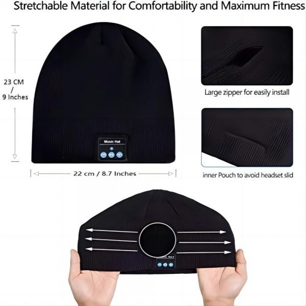 Quality Bluetooth Beanie,Double Fleece Lined with Bluetooth 5.1 Wireless Warm Knit for sale