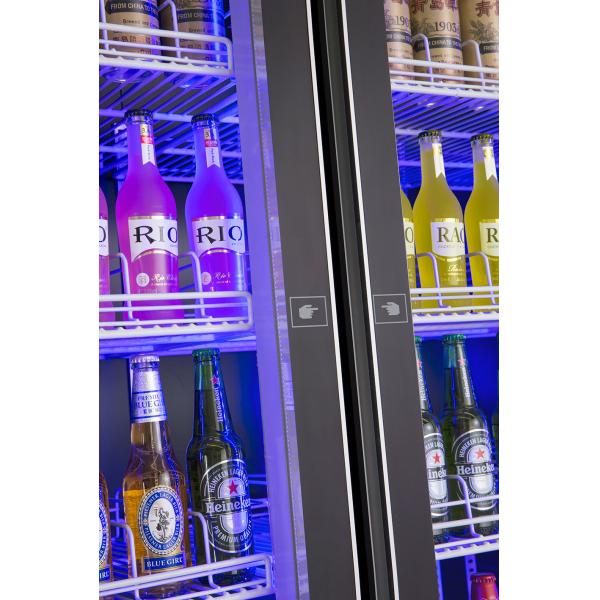 Quality Vertical 418L Commercial Display Refrigerator Double Glazed Door For Shop for sale