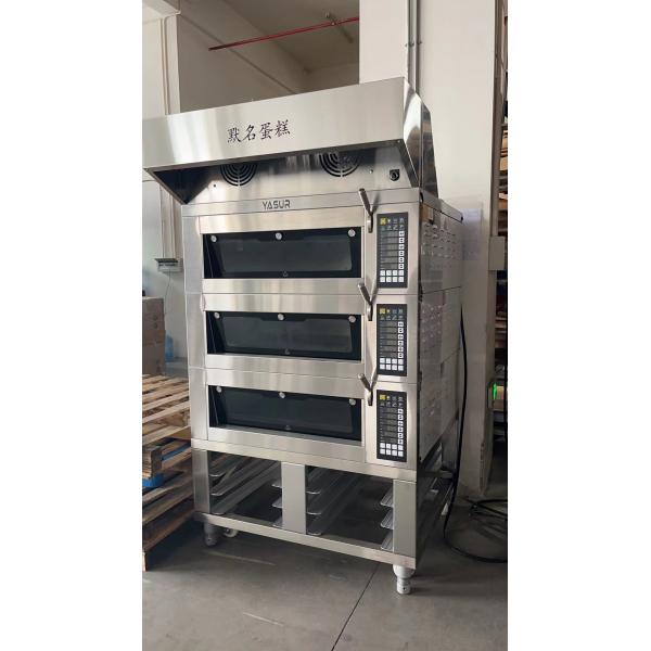 Quality 16.5kw 18x26 3 Deck Electric Baking Oven 9 Tray Commercial Deck Oven With Steam for sale