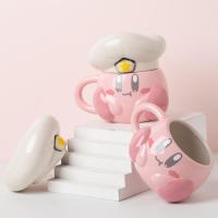China Kawaii Pink Cartoon Ceramic Coffee Cup With Lid Chef Star Mugs Anime Toy factory