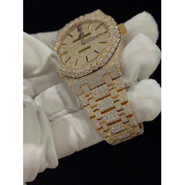 Quality Men Luxury Bling Iced Out Watches Moissanite Cartier Mens Watch On Wrist for sale
