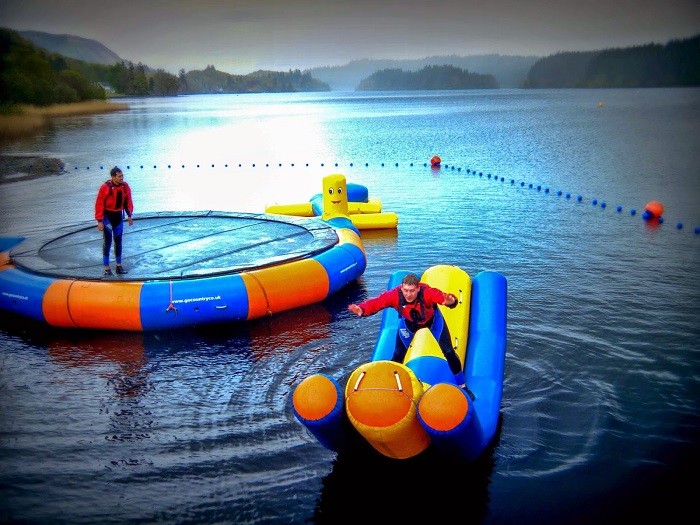 China Water Jump Trampoline And Seasaw Water Blow Up Toys For Water Park factory