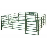 Quality Pipe Railing Cattle Corral Panels , Portable Corral Panels With Black Green for sale