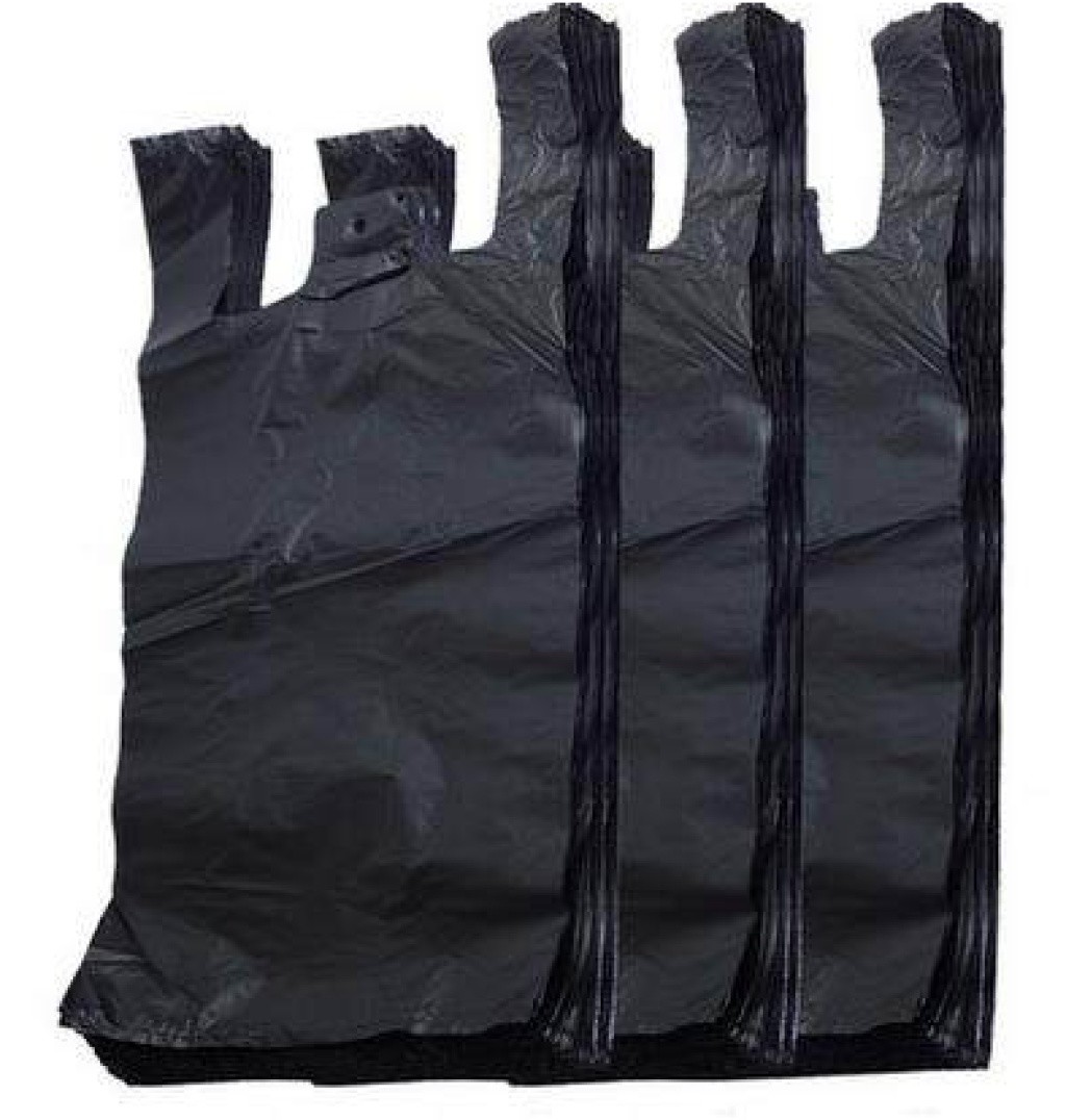 China Black Color Biodegradable T Shirt Bags , T Shirt Plastic Shopping Bags factory