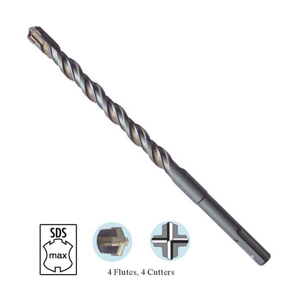 Quality Sandblasted SDS MAX Hammer Drill Bit for Concrete Cross Tipped for sale