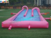 China 400m Three Lane Splash Outdoor Inflatable Water Slides for Crazy Custom factory