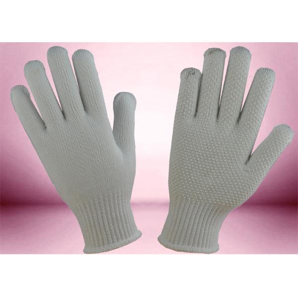 Quality PVC Dots Cotton Knitted Gloves Seamless Construction Non Toxic Materials for sale