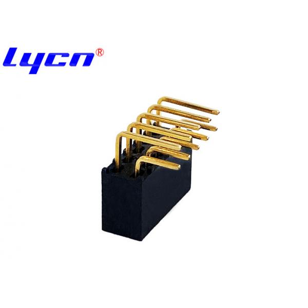 Quality Concave Bending Right Angle 2mm Female Header Black Insulation Gold Flash for sale