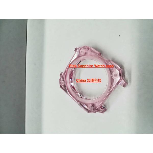 Quality Pink Sapphire Crystal Watch Case Polished Surface Wear Scratch Resistance for sale
