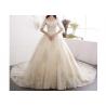 China Lace Long Tail Bridal Dresses Off Shoulder Half Sleeve Back Bandage With  Logo Custom factory