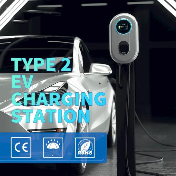 Quality 22kw RFID Card 5 Meters Cable Mobile Type 2 EV Charging Station for sale