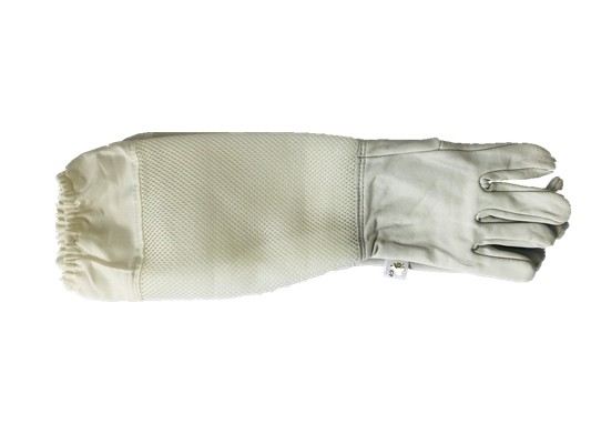 Quality White Ventilated Gloves for Beekeeping White Sheepskin Gloves with White Soft Ventilated Cuff for sale