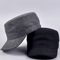 China Plain Flat Top Army Cap Custom Military Distressed Hats Fitted Strap Closure factory