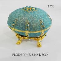 China Smart Design Faberge Egg Jewelry Box Pewter Enamel Trinket Box Easter Gift factory