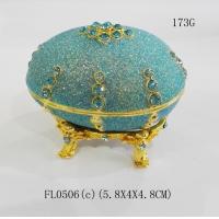 China Smart Design Faberge Egg Jewelry Box Pewter Enamel Trinket Box Easter Gift factory