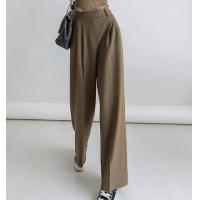 China Oem Clothing Manufacturer Ladies Loose Trousers Straight Leg Wide Leg Pants factory
