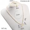 China Heart Pearl Stainless Steel Jewelry Set / Womens Wedding Jewellery factory