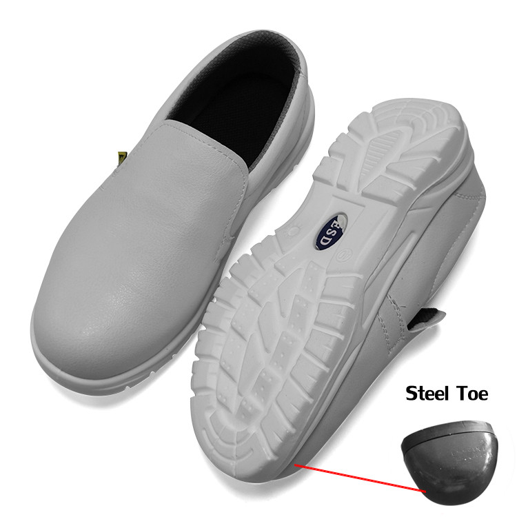 China Cleanroom ESD Antistatic White Steel Toe Breathable Safety Shoe ESD Anti-Static Shoes factory