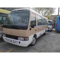 China LHD Steering Drive Used Toyota Coaster Bus  brown color Leather Seat 23 - 30 Seats Bus 7.50R16 Tyre Optional Color factory