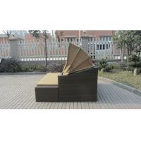 China Square Resin Wicker Lounge Bed , Balcony / Garden Cane Daybed factory