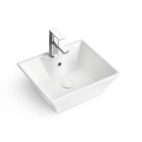China New Design Hotel Apartment White Ceramic Above Counter Wash Art Basin Bathroom Sinks factory