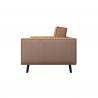 China Fashion modern lobby furniture single sofa in Leather upholstered with Walnut wood legs for 4 star hotel factory