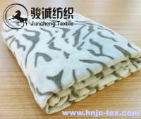 China New zebra stripe printed short plush warm blanket fabric for hometextile/ bedding factory
