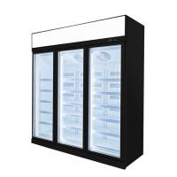 China Black Glass Door Upright Hypermarket Display Freezer With Wire Defrost Heater factory