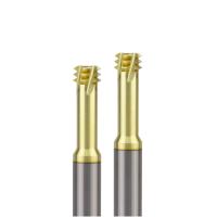 Quality Solid Carbide Threading End Mill Metric Champagne Color Three Teeth For Titanium for sale