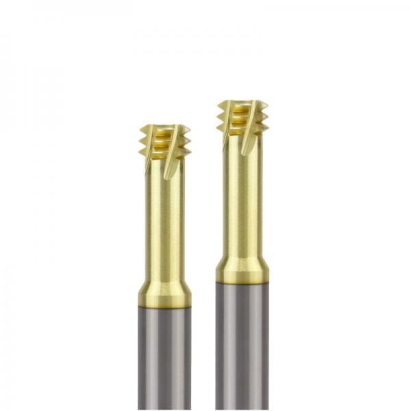 Quality Solid Carbide Threading End Mill Metric Champagne Color Three Teeth For Titanium for sale
