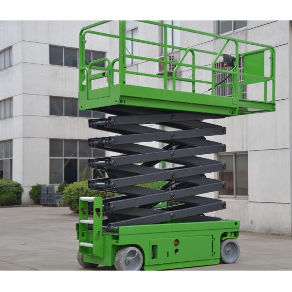 Quality 13.8 Meters Electric Elevated Self Propelled Scissor Lift with Extension Platform 320kg for sale