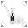 China Double Black Helix Perc Bong Mini Glass Smoking Water Pipe Bubbler Oil Rigs With Nail factory