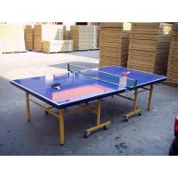 China Indoor Outdoor Table Tennis Table , Blue Folding Ping Pong Table For Competition factory